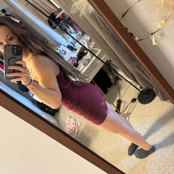 New! Burgundy Spaghetti Strap Dress-XXS - Picture 2 of 4